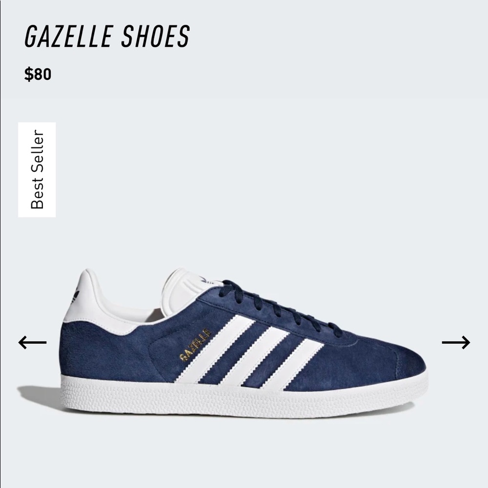Navy Adidas Gazelle Sneakers